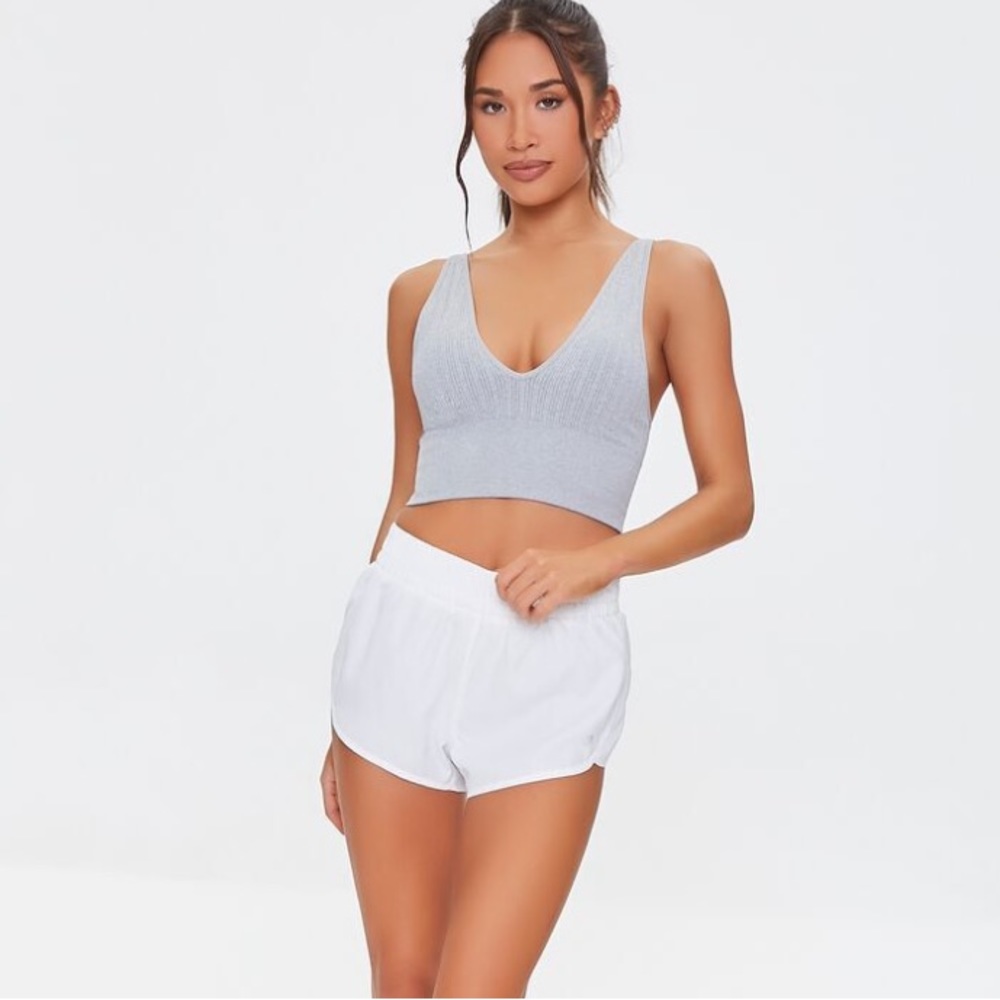 Grey seamless sports bra